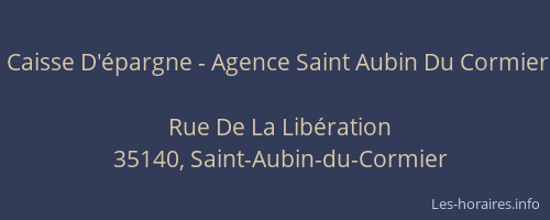 Caisse D'épargne - Agence Saint Aubin Du Cormier