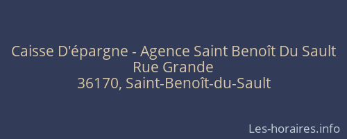 Caisse D'épargne - Agence Saint Benoît Du Sault
