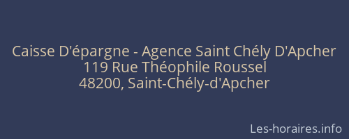 Caisse D'épargne - Agence Saint Chély D'Apcher