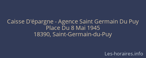 Caisse D'épargne - Agence Saint Germain Du Puy