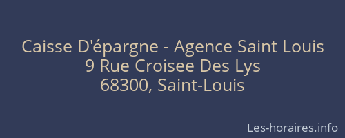 Caisse D'épargne - Agence Saint Louis