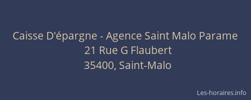 Caisse D'épargne - Agence Saint Malo Parame