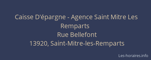 Caisse D'épargne - Agence Saint Mitre Les Remparts