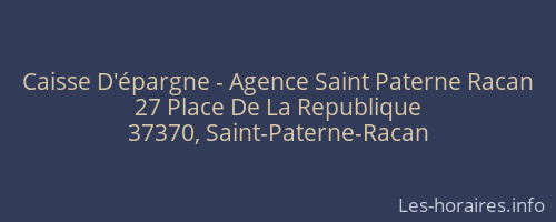 Caisse D'épargne - Agence Saint Paterne Racan
