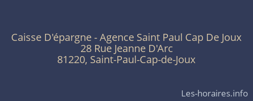 Caisse D'épargne - Agence Saint Paul Cap De Joux