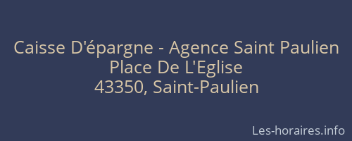 Caisse D'épargne - Agence Saint Paulien