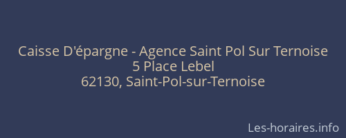 Caisse D'épargne - Agence Saint Pol Sur Ternoise
