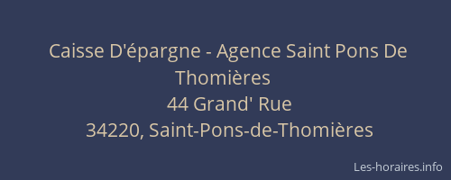 Caisse D'épargne - Agence Saint Pons De Thomières