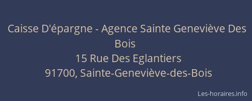 Caisse D'épargne - Agence Sainte Geneviève Des Bois