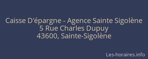 Caisse D'épargne - Agence Sainte Sigolène
