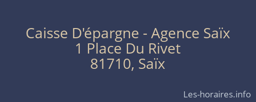Caisse D'épargne - Agence Saïx