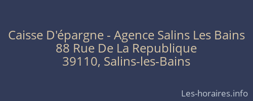 Caisse D'épargne - Agence Salins Les Bains