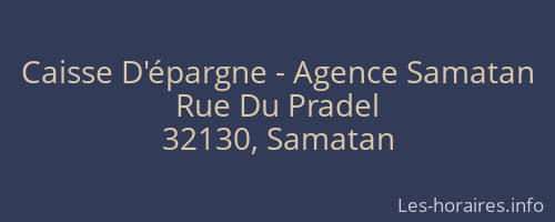 Caisse D'épargne - Agence Samatan