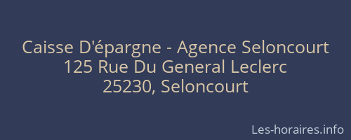 Caisse D'épargne - Agence Seloncourt