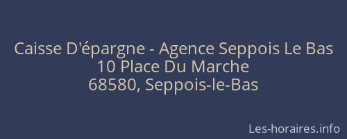 Caisse D'épargne - Agence Seppois Le Bas
