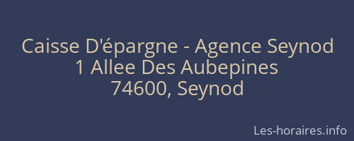 Caisse D'épargne - Agence Seynod