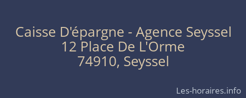 Caisse D'épargne - Agence Seyssel