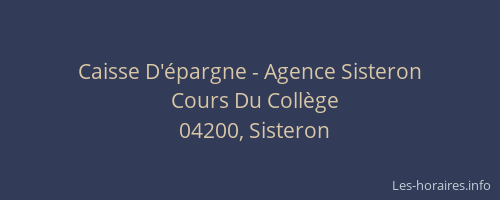 Caisse D'épargne - Agence Sisteron