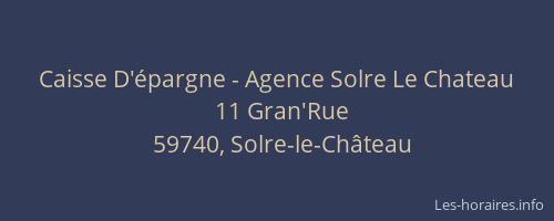 Caisse D'épargne - Agence Solre Le Chateau