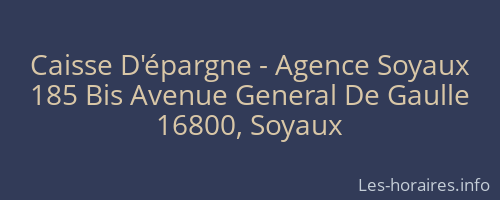 Caisse D'épargne - Agence Soyaux