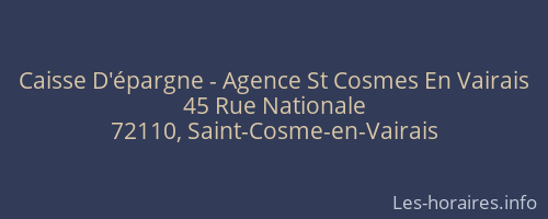 Caisse D'épargne - Agence St Cosmes En Vairais