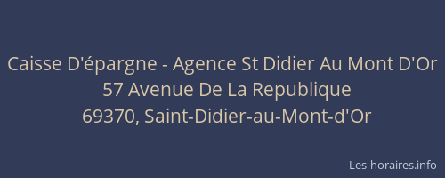 Caisse D'épargne - Agence St Didier Au Mont D'Or