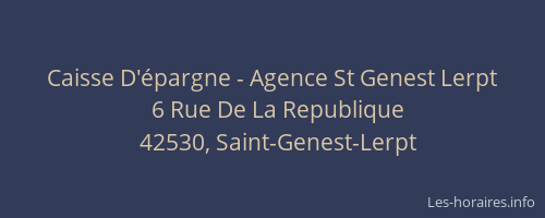 Caisse D'épargne - Agence St Genest Lerpt