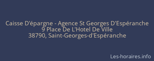 Caisse D'épargne - Agence St Georges D'Espéranche