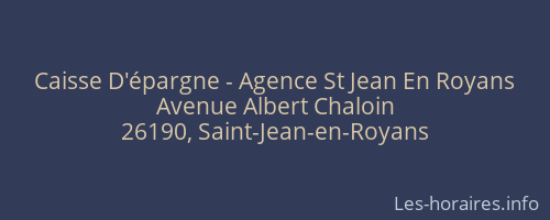 Caisse D'épargne - Agence St Jean En Royans