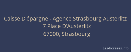 Caisse D'épargne - Agence Strasbourg Austerlitz