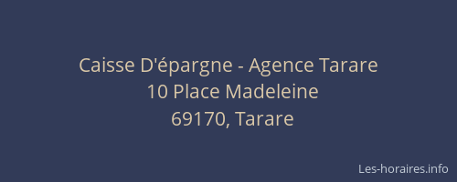 Caisse D'épargne - Agence Tarare
