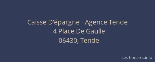 Caisse D'épargne - Agence Tende