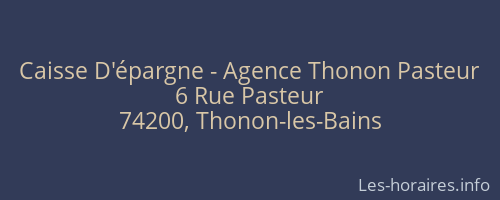 Caisse D'épargne - Agence Thonon Pasteur