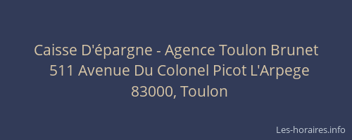 Caisse D'épargne - Agence Toulon Brunet
