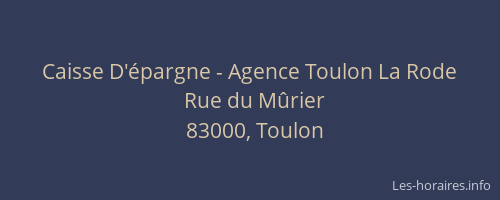 Caisse D'épargne - Agence Toulon La Rode