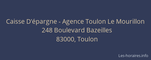 Caisse D'épargne - Agence Toulon Le Mourillon