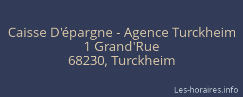 Caisse D'épargne - Agence Turckheim