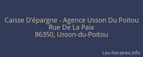 Caisse D'épargne - Agence Usson Du Poitou