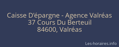 Caisse D'épargne - Agence Valréas