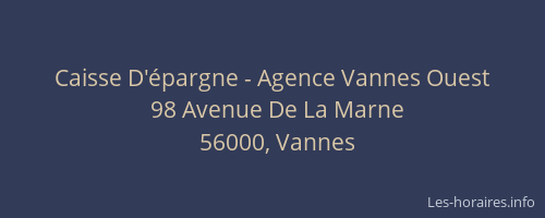 Caisse D'épargne - Agence Vannes Ouest