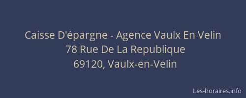 Caisse D'épargne - Agence Vaulx En Velin
