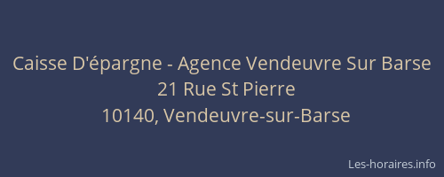 Caisse D'épargne - Agence Vendeuvre Sur Barse