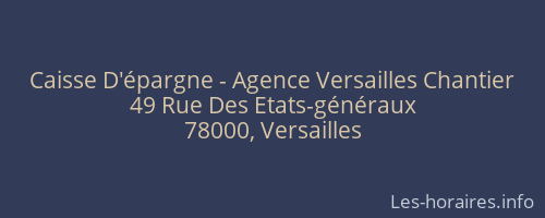 Caisse D'épargne - Agence Versailles Chantier