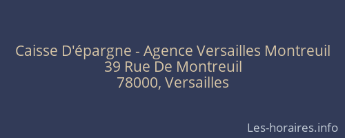 Caisse D'épargne - Agence Versailles Montreuil