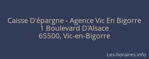 Caisse D'épargne - Agence Vic En Bigorre
