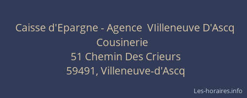 Caisse d'Epargne - Agence  VIilleneuve D'Ascq Cousinerie