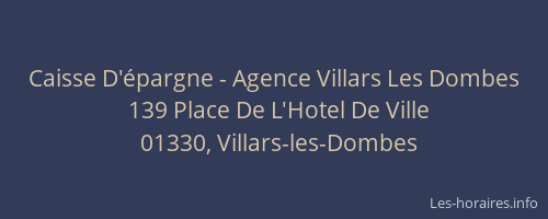 Caisse D'épargne - Agence Villars Les Dombes