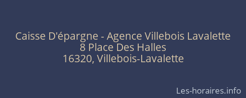 Caisse D'épargne - Agence Villebois Lavalette