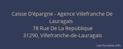 Caisse D'épargne - Agence Villefranche De Lauragais