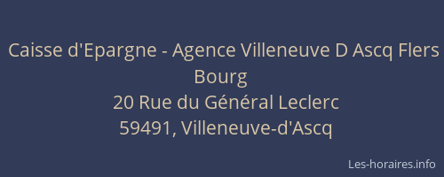 Caisse d'Epargne - Agence Villeneuve D Ascq Flers Bourg